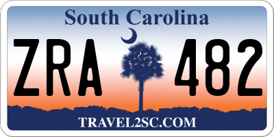 SC license plate ZRA482