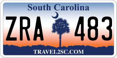 SC license plate ZRA483