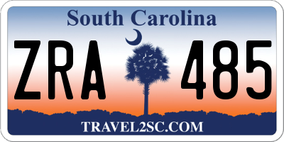 SC license plate ZRA485