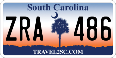 SC license plate ZRA486