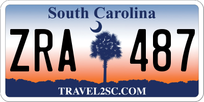 SC license plate ZRA487