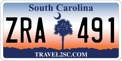 SC license plate ZRA491