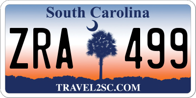 SC license plate ZRA499