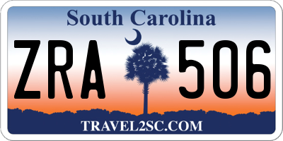 SC license plate ZRA506
