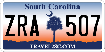 SC license plate ZRA507
