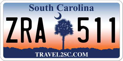 SC license plate ZRA511