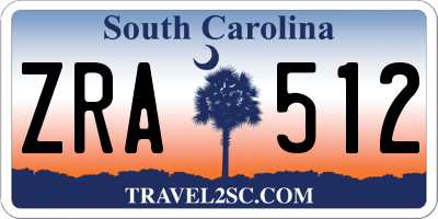 SC license plate ZRA512
