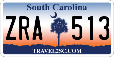 SC license plate ZRA513