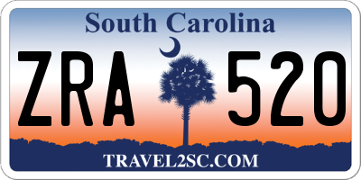 SC license plate ZRA520