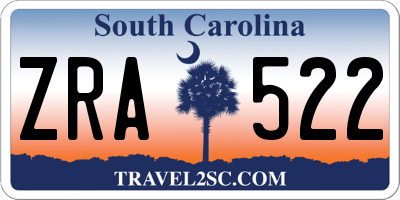 SC license plate ZRA522