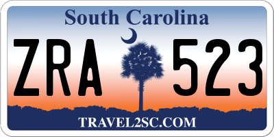 SC license plate ZRA523