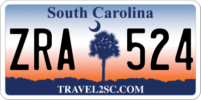 SC license plate ZRA524