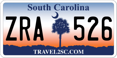SC license plate ZRA526