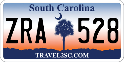 SC license plate ZRA528