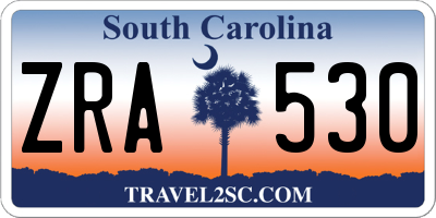 SC license plate ZRA530