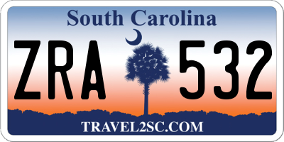 SC license plate ZRA532