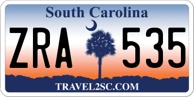 SC license plate ZRA535