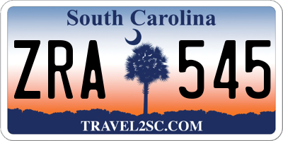 SC license plate ZRA545