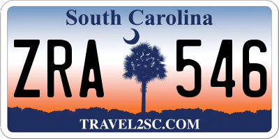 SC license plate ZRA546