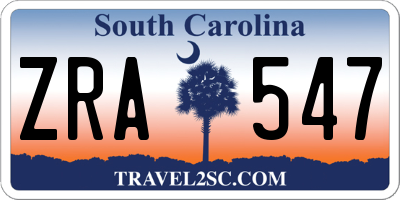 SC license plate ZRA547