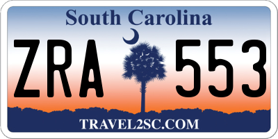 SC license plate ZRA553
