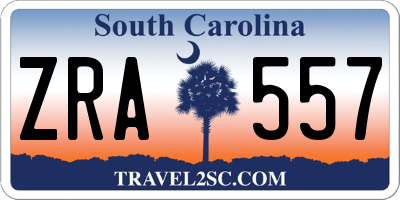 SC license plate ZRA557