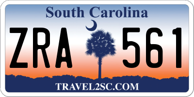 SC license plate ZRA561