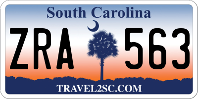 SC license plate ZRA563