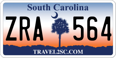 SC license plate ZRA564