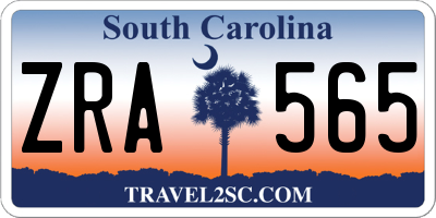 SC license plate ZRA565