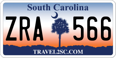 SC license plate ZRA566