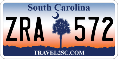 SC license plate ZRA572