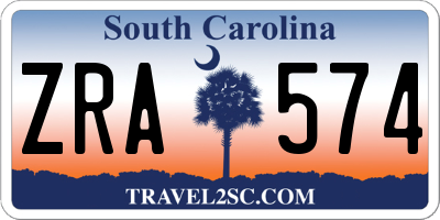 SC license plate ZRA574