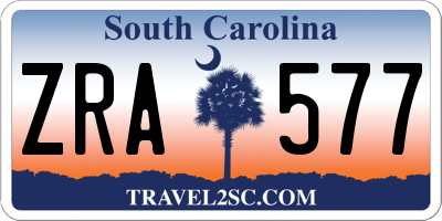 SC license plate ZRA577