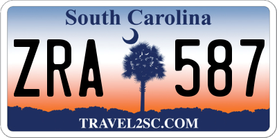 SC license plate ZRA587