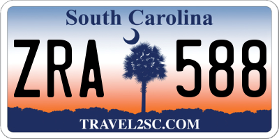 SC license plate ZRA588