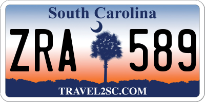 SC license plate ZRA589