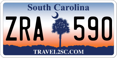 SC license plate ZRA590