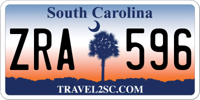 SC license plate ZRA596