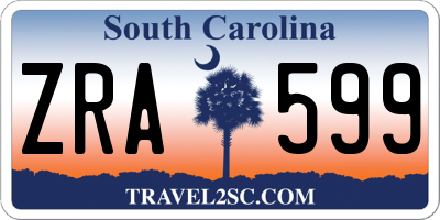 SC license plate ZRA599