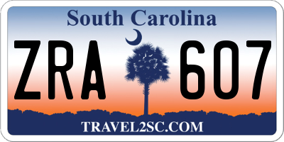SC license plate ZRA607
