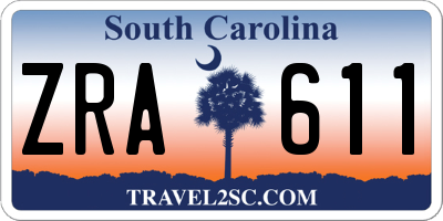 SC license plate ZRA611