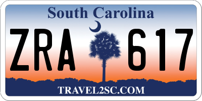 SC license plate ZRA617