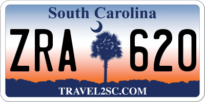 SC license plate ZRA620
