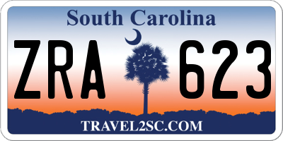 SC license plate ZRA623