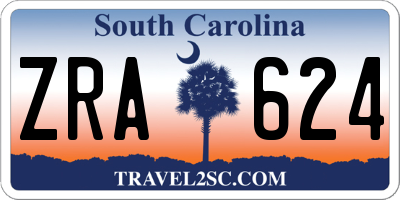 SC license plate ZRA624