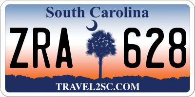 SC license plate ZRA628