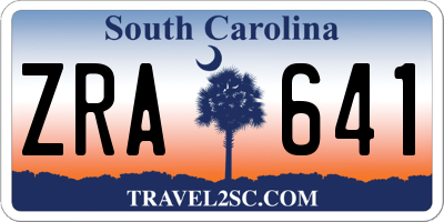 SC license plate ZRA641