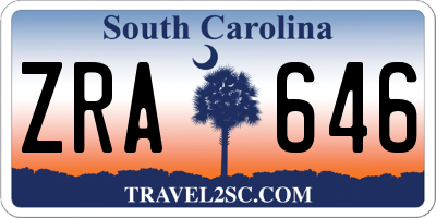 SC license plate ZRA646