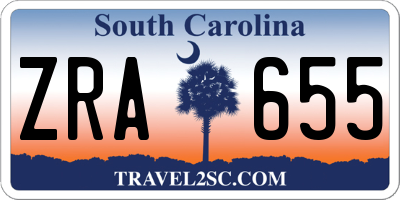 SC license plate ZRA655